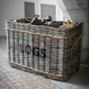 Log Basket With Rope Detail - SAVE 30%