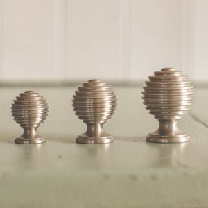 Reeded Cabinet Knob - Satin Nickel