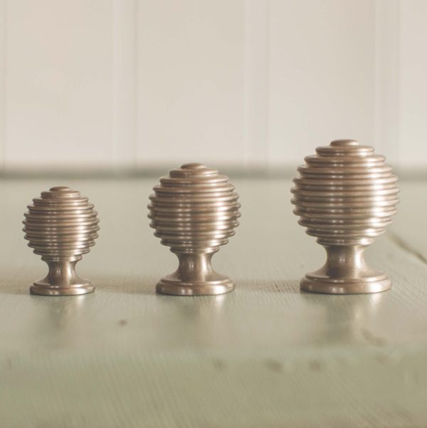 Reeded Cabinet Knob - Satin Nickel
