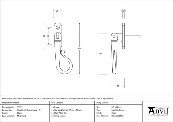 black shepherd's crook espag rh