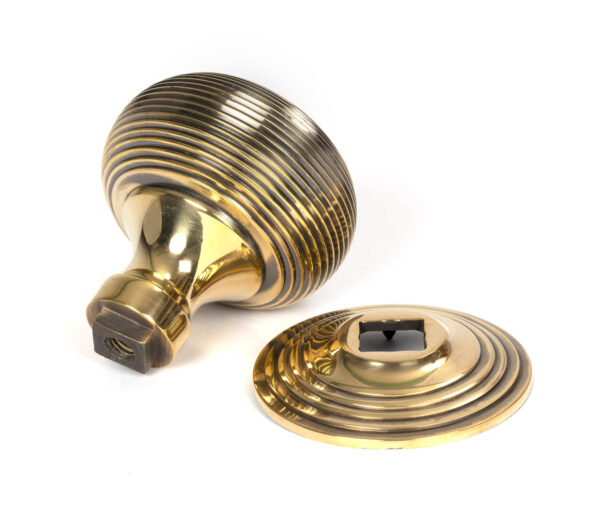 aged brass beehive centre door knob