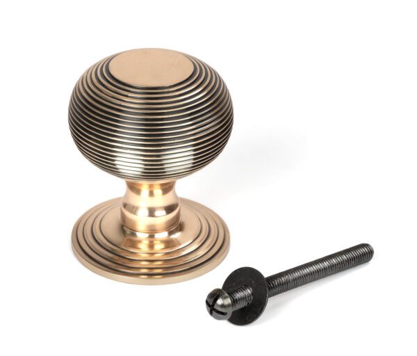 polished bronze beehive centre door knob