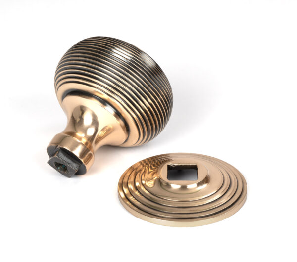 polished bronze beehive centre door knob