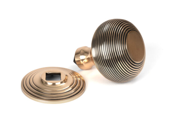 polished bronze beehive centre door knob