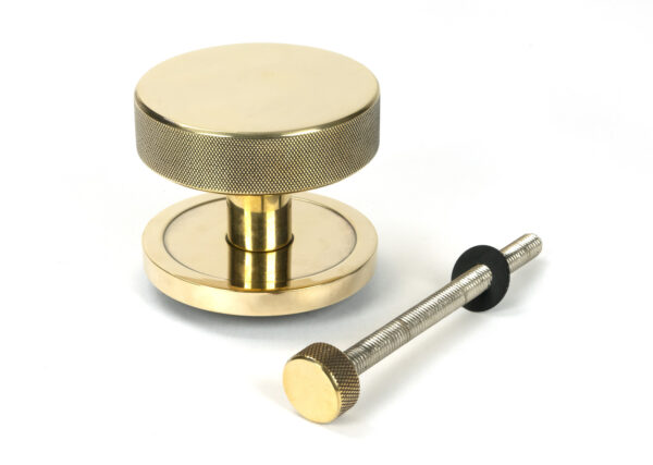 aged brass brompton centre door knob (plain)
