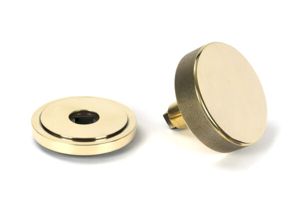 aged brass brompton centre door knob (art deco)