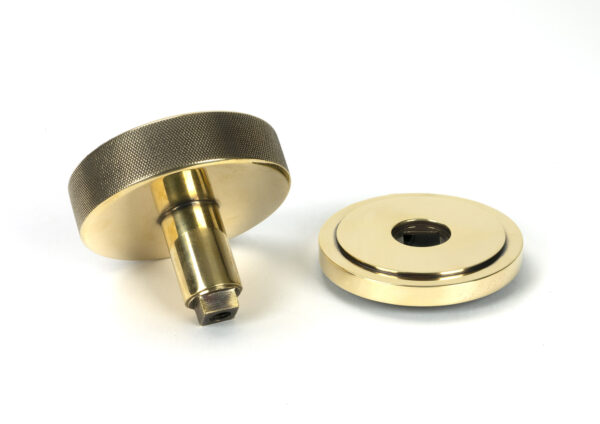 aged brass brompton centre door knob (art deco)