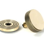 aged brass brompton centre door knob (beehive)