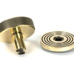 aged brass brompton centre door knob (beehive)