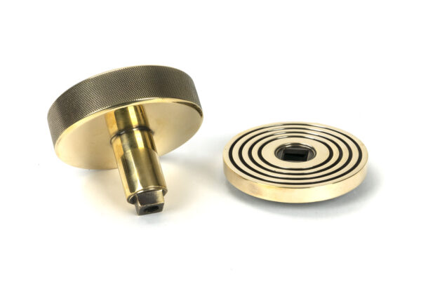 aged brass brompton centre door knob (beehive)