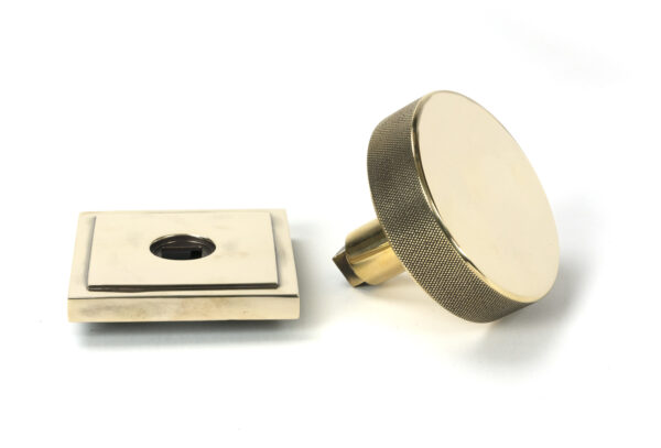 aged brass brompton centre door knob (square)