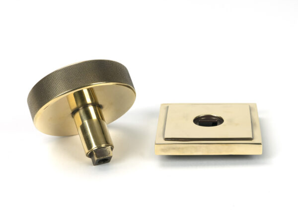 aged brass brompton centre door knob (square)