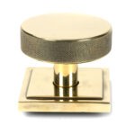 aged brass brompton centre door knob (square)