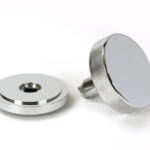 polished chrome brompton centre door knob (art deco)