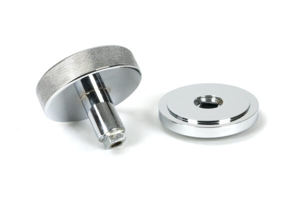 polished chrome brompton centre door knob (art deco)