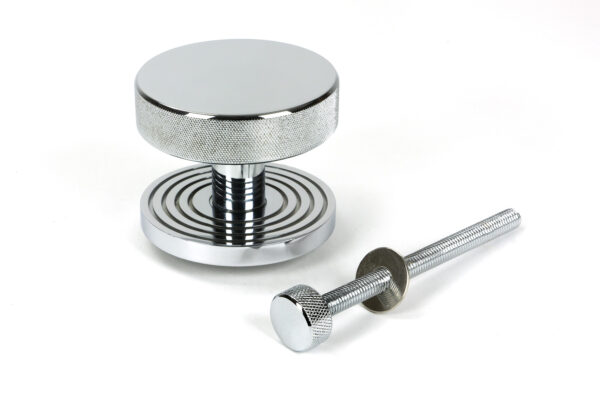 polished chrome brompton centre door knob (beehive)