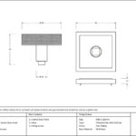 polished chrome brompton centre door knob (square)