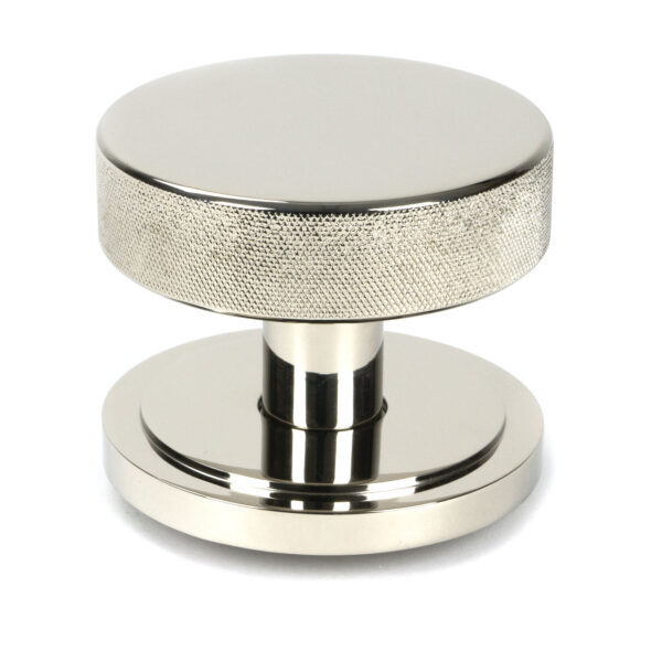 polished nickel brompton centre door knob (art deco)
