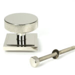 polished nickel brompton centre door knob (square)