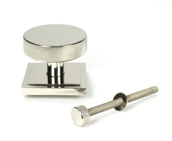 polished nickel brompton centre door knob (square)