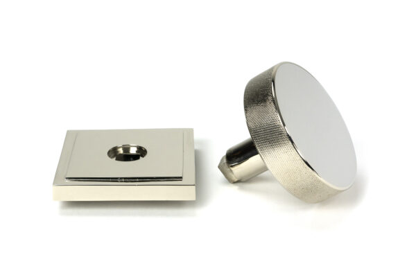 polished nickel brompton centre door knob (square)