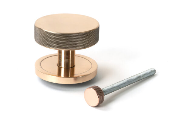 polished bronze brompton centre door knob (plain)