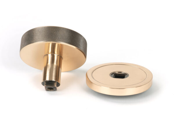 polished bronze brompton centre door knob (plain)