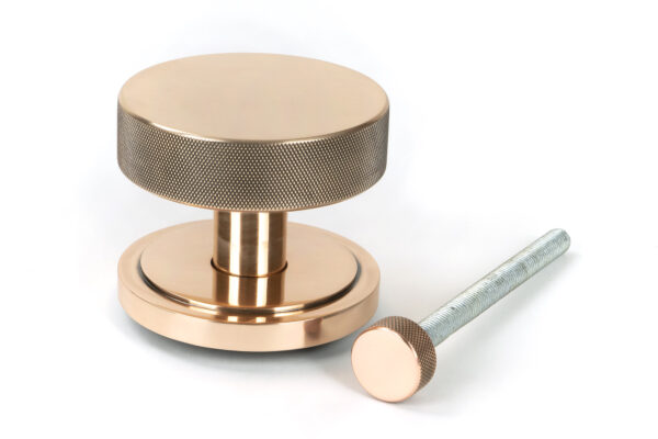 polished bronze brompton centre door knob (art deco)