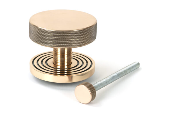 polished bronze brompton centre door knob (beehive)