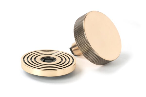 polished bronze brompton centre door knob (beehive)
