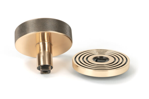 polished bronze brompton centre door knob (beehive)