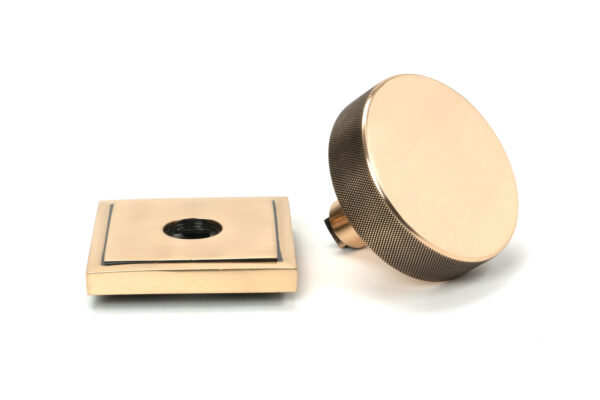 polished bronze brompton centre door knob (square)