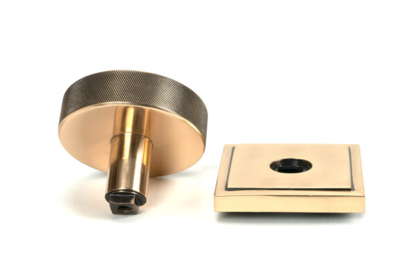 polished bronze brompton centre door knob (square)