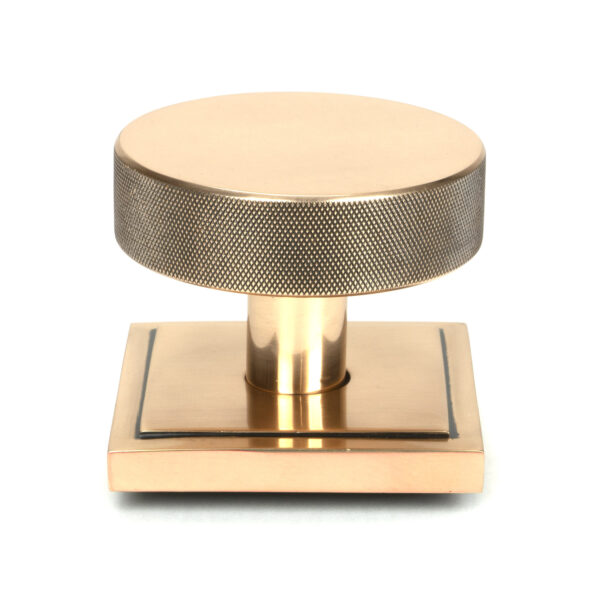 polished bronze brompton centre door knob (square)