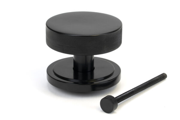 black brompton centre door knob (art deco)