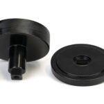black brompton centre door knob (art deco)