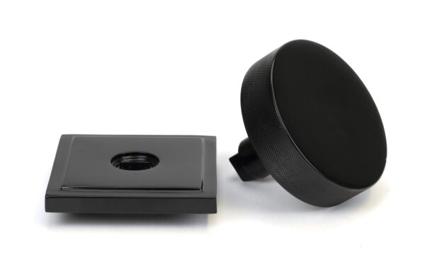 black brompton centre door knob (square)