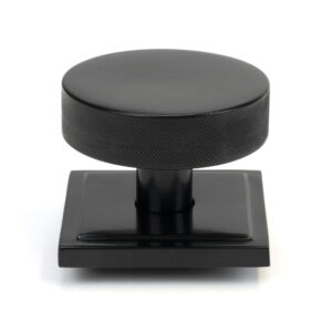 black brompton centre door knob (square)