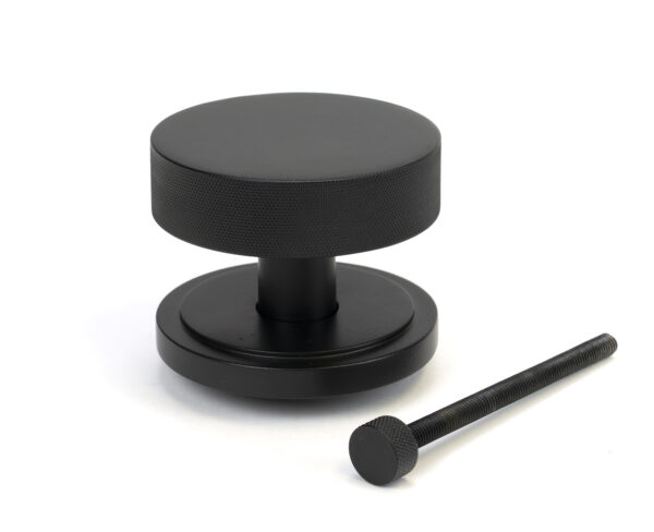 matt black brompton centre door knob (art deco)