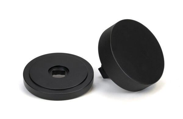 matt black brompton centre door knob (art deco)