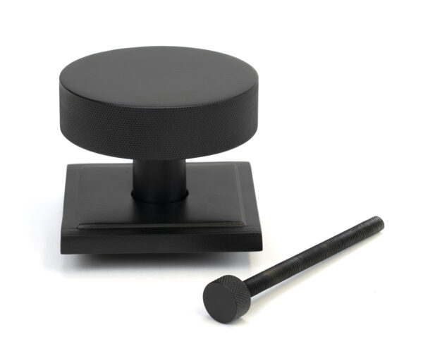 matt black brompton centre door knob (square)