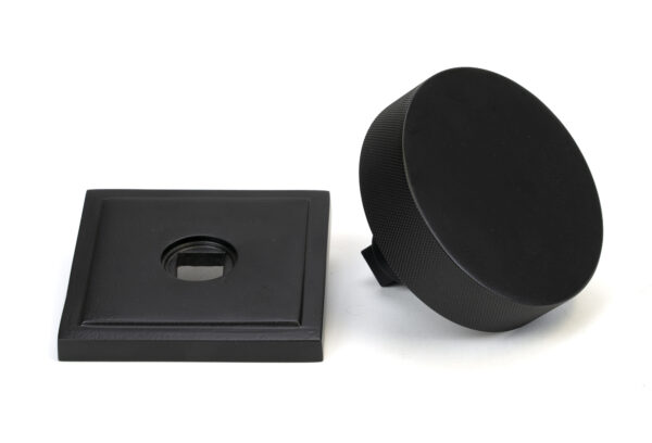 matt black brompton centre door knob (square)