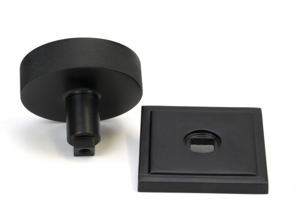 matt black brompton centre door knob (square)
