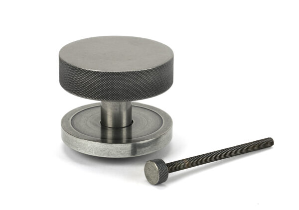 pewter brompton centre door knob (plain)