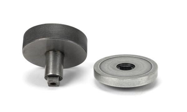 pewter brompton centre door knob (plain)