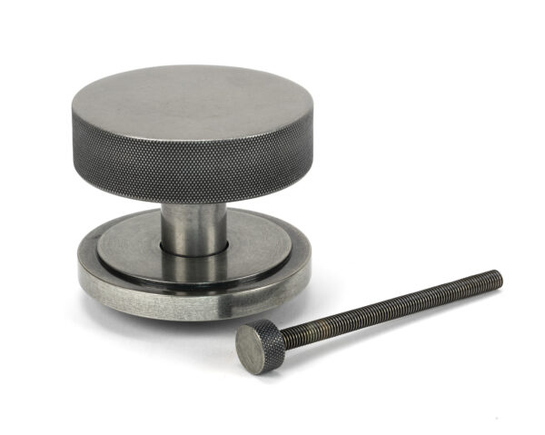 pewter brompton centre door knob (art deco)