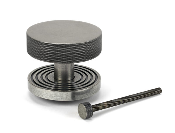 pewter brompton centre door knob (beehive)