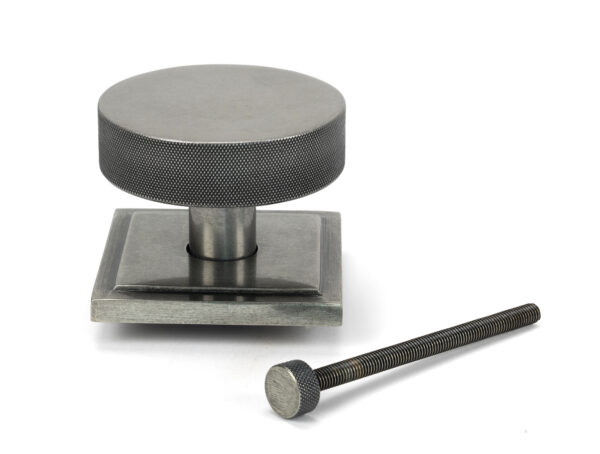 pewter brompton centre door knob (square)
