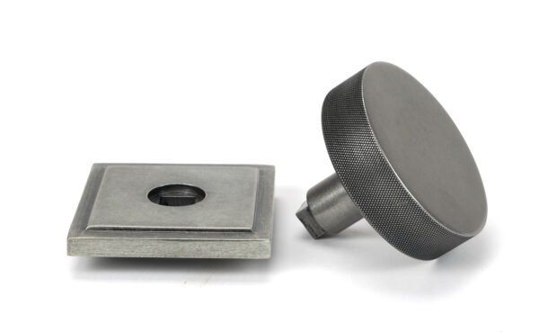 pewter brompton centre door knob (square)