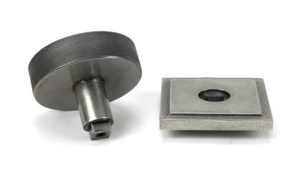 pewter brompton centre door knob (square)